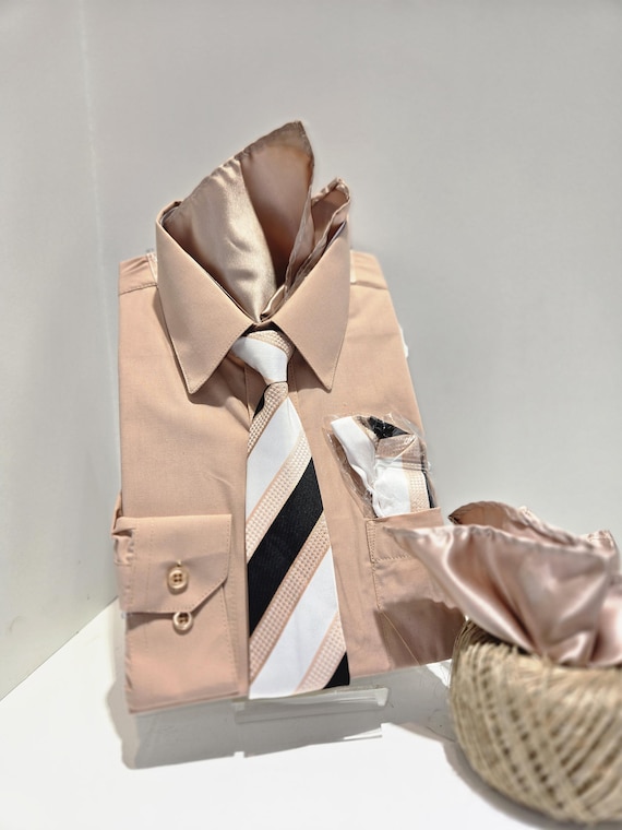 blush color dress shirt Button Down Dress Shirt for Kids Blush Color