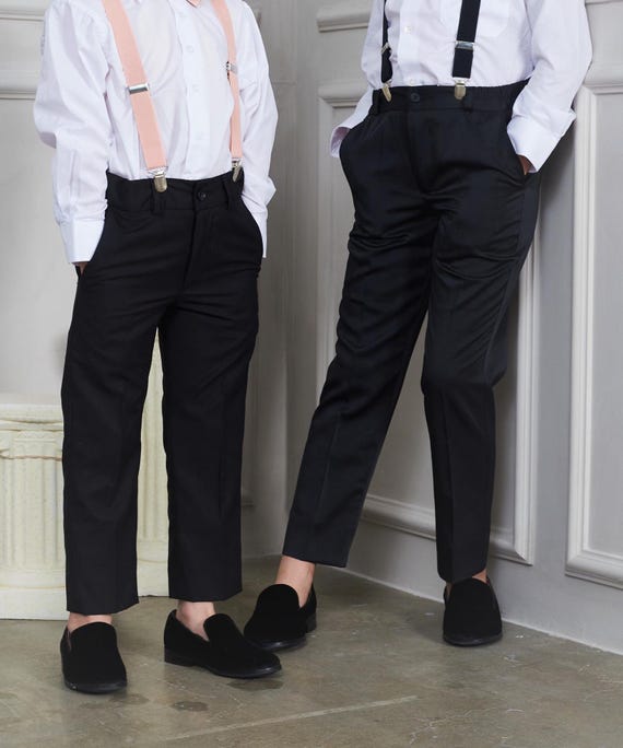 Boy's Black Dress Pants for Formal Occasions, Weddings, Galas, School, Everyday Boy's Black Dress Pants for Formal Occasions, Weddings, Galas, School, Everyday