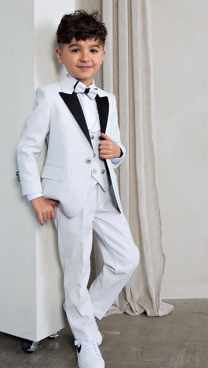 white sequin bow tie