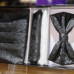 Nieuwigheid Cumberband-set voor heren in zwarte kleur