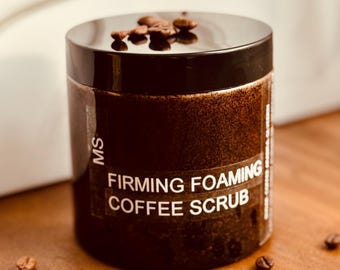 Handmade Foaming Coffee Sugar Scrub – Firming Exfoliating Body Scrub