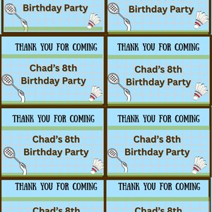 Badminton theme thank you printable template