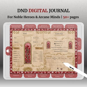 DnD Digital Character Journal | 5e Goodnotes DnD Sheet | Printable RPG Notebook | Roleplay Tracker | Fantasy DnD Gift | TTRPG PDF