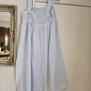Romantic White Cotton Nightgown with Lace Straps Vintage Cottagecore Sleep Dress Victorian Style Shoulder Strap Nightdress Boho Summer dress