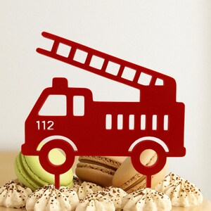 Brandweer taarttopper | Taarttoppers voor kinderfeestjes | Taarttopper Jongen | Taartdecoratie