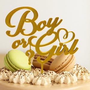 Decorazione per torta a forma di bambino o bambina | Decorazione per torta per festa di rivelazione del sesso | Decorazione torta bambino o bambina | sostenibile | Decorazione per feste di genere