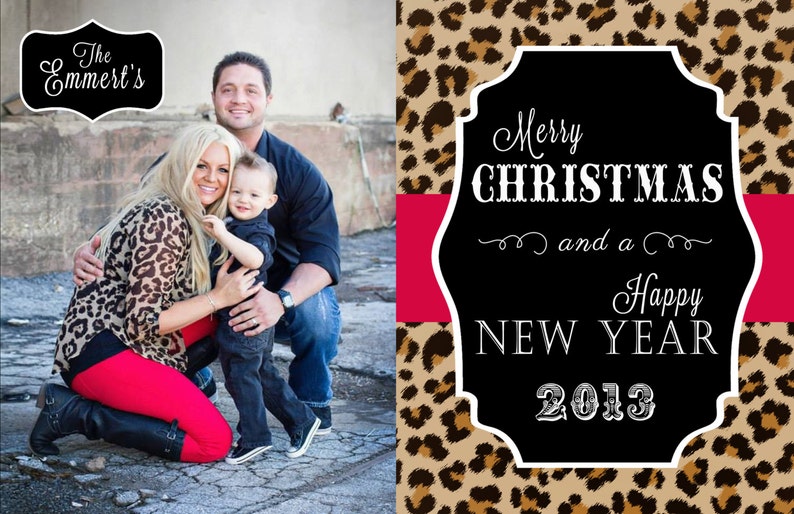 Cheetah Christmas Card Digital File image 2