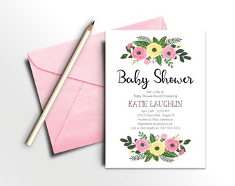 Floral Baby Shower Invite - DIGITAL FILE