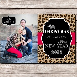 Cheetah Christmas Card Digital File image 1