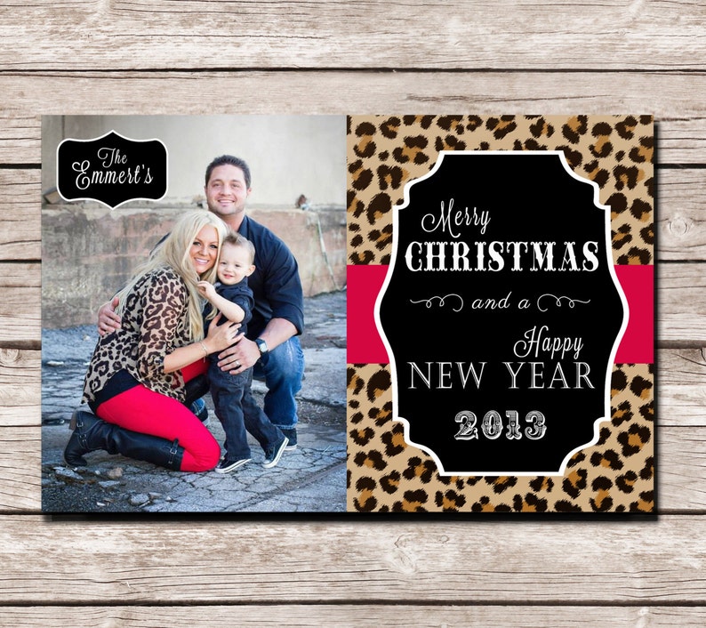 Cheetah Christmas Card Digital File image 1