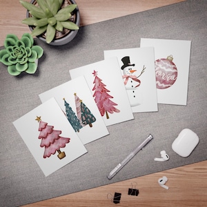 Festive Greeting Cards Set, Hand-Illustrated Holiday Cards, Christmas Card Pack, Unique Winter Cards, Seasonal Greeting Cards, Holiday