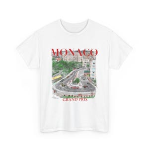 モナコグランプリ水彩Tシャツ フォーミュラ1レーシングアートTシャツ モンテカルロレースカーストリートサーキットデザイン