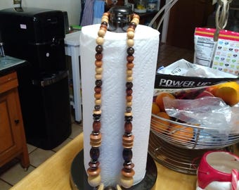 30 inch mixed wooden bead necklace