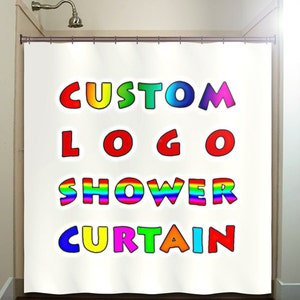 Custom Logo Shower Curtain personalize photo design print picture image bathroom decor fabric kid extra long color Window Curtain Panel rug