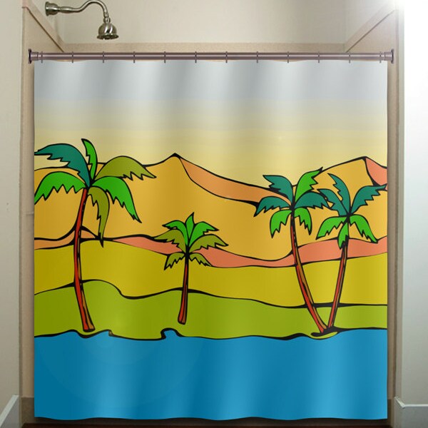 Palm Tree Shower Curtains Etsy