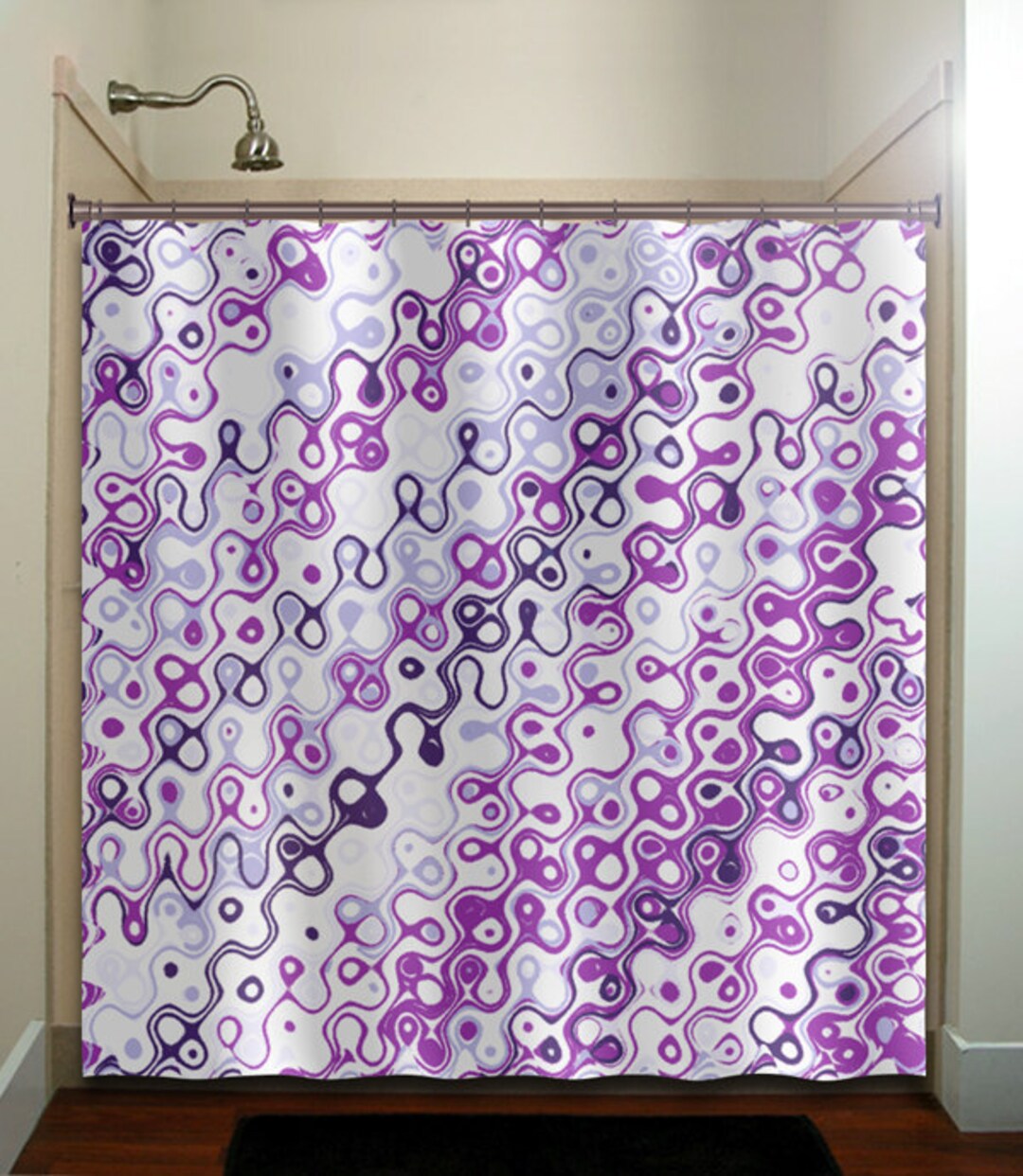 Eggplant Purple Violet Aubergine Shower Curtain Extra Long, Fabric