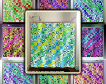 Teal Green Dolphin Shower Curtain, Coastal Bathroom Decor