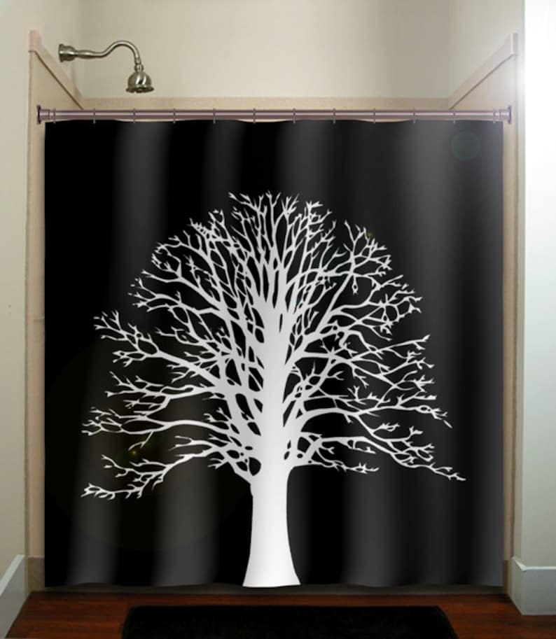 White Oak Tree Shower Curtain Extra Long Fabric Window Panel Image 0