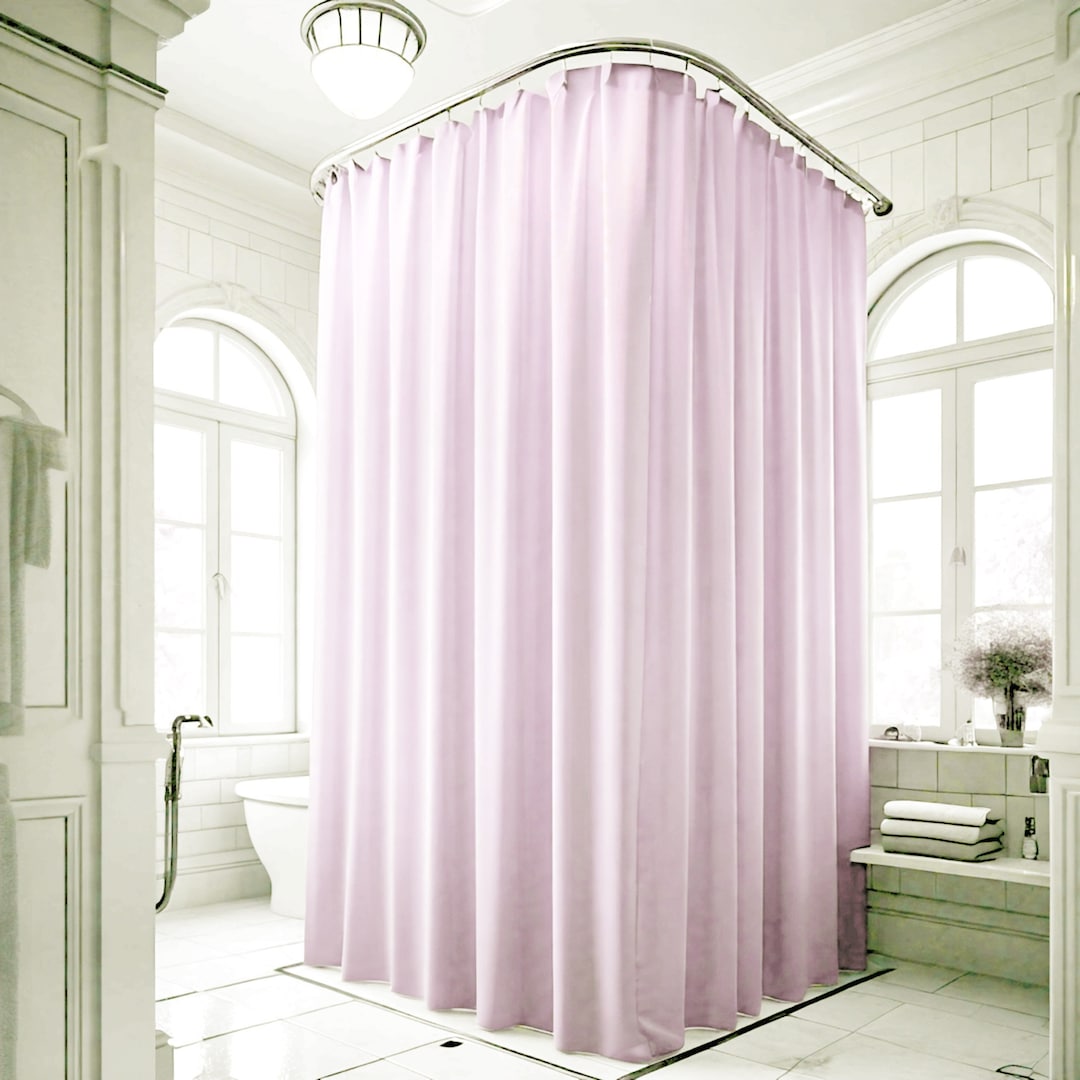 Pale Pink Shower Curtain Liner, Extra Long Wide, 72 84 96 108 Inches
