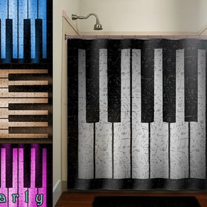antique music piano Shower Curtain Extra Long, Fabric Shower Curtains Stall, Custom Wall Tapestry, Window Valance Cafe Panels, Bath Mat