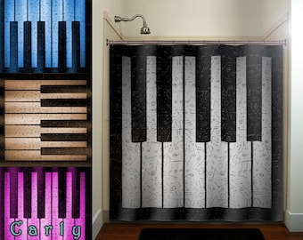 Antique Music Piano Fabric Shower Curtain