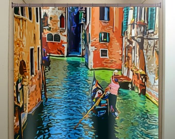 Venedig Gondel Stoff Duschvorhang, Lagune von Venedig Art