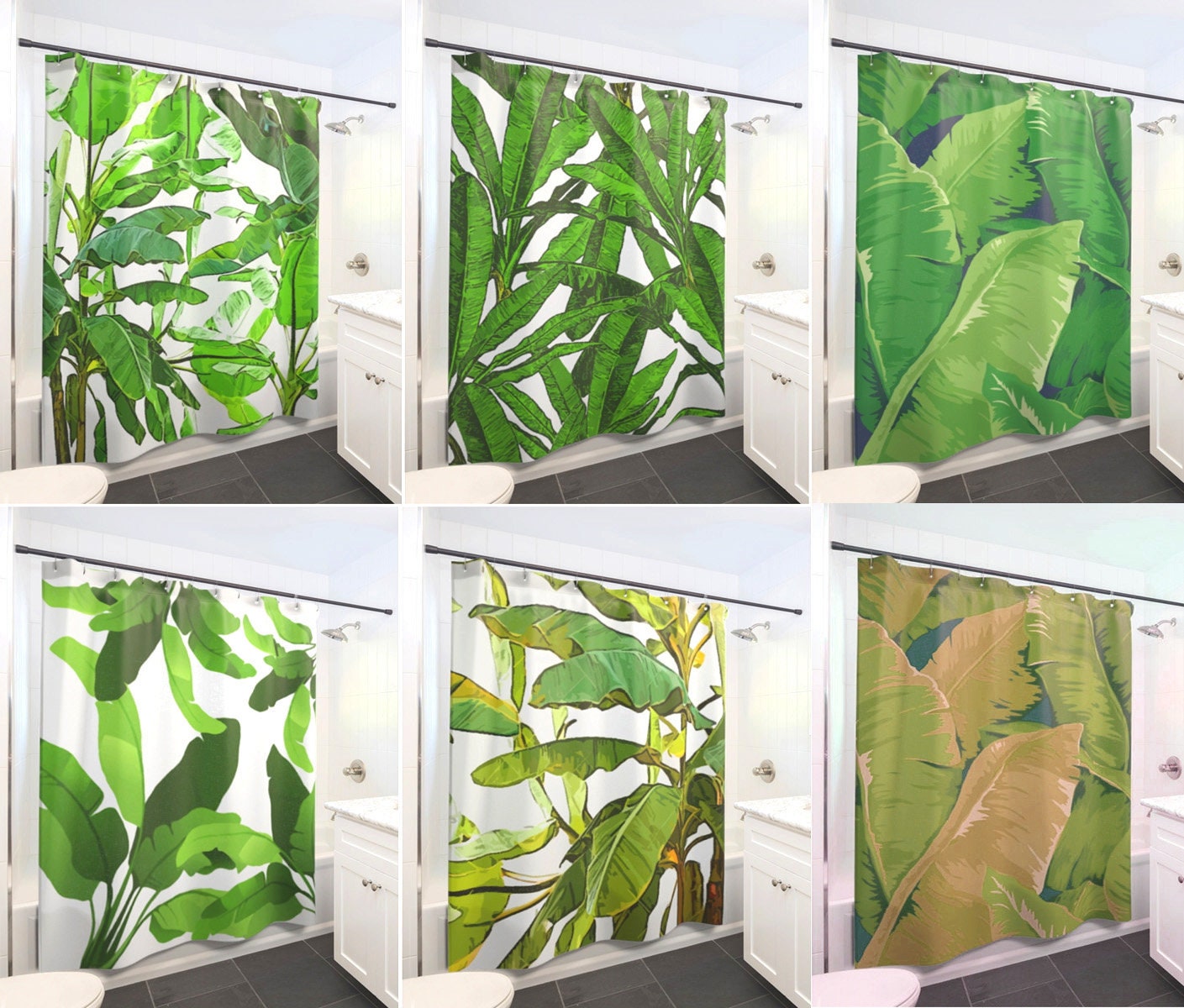 Tropical Jungle Palm Banana Leaf Shower Curtain Extra Long Uk Tropical Jungle Palm Banana Leaf Shower, Banana Leaf Curtains Uk