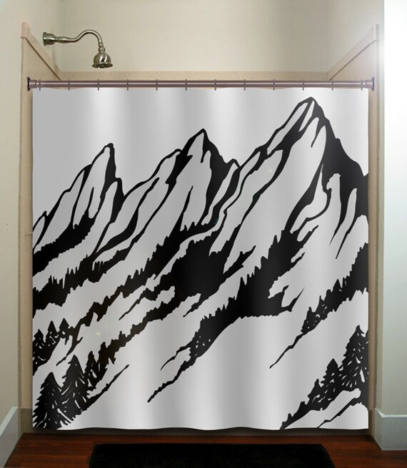 Ski Slope Fir Tree Range Snow Mountain Shower Curtains Extra Etsy