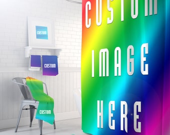Custom Photo Shower Curtain, Personalized Bathroom Decor