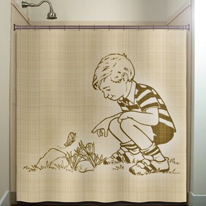 vintage butterfly boy kid Shower Curtain Extra Long, Fabric Shower Curtains Stall, Custom Wall Tapestry, Window Valance Cafe Panels