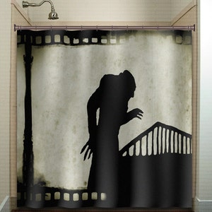 1922 Nosferatu Shower Curtain, Halloween Bathroom Decor