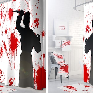 Psycho Killer Shower Curtain, Scary Halloween Decorations