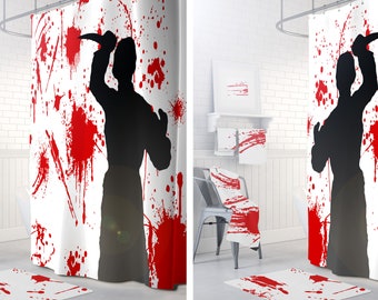 Psycho Killer Shower Curtain, Scary Halloween Decorations