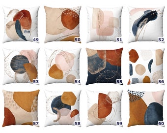 Abstract Art Throw Pillow Cover, Boho Chic Shapes Accent Cushion