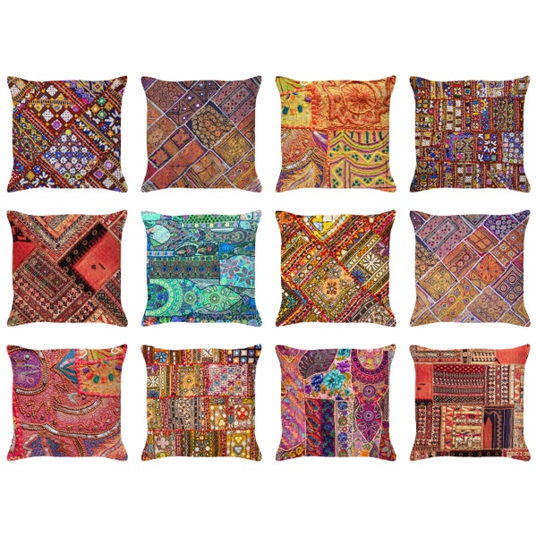 Tapestry Pillowcase | Boho Throw Pillow | Bohemian Cushion Cover | Patchwork Gypsy Decor | Indoor Outdoor Pillows