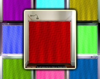 Chevron Fabric Shower Curtain, Custom Colors & Sizes