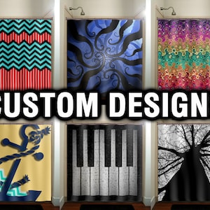 Extra Long Custom Shower Curtain, Window Valance Panel Fabric cafe curtain, Custom Wall Tapestry, Monogrammed bathmats bath hand towels mat