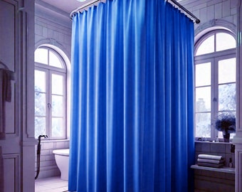 Blue Shower Curtain Liner, Extra Long Wide, 72 84 96 108 inches, Custom Size