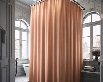 Salmon Coral Shower Curtain Liner, Extra Long Wide, 72 84 96 108 inches, Custom Size