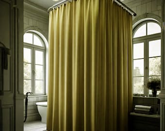 Golden Taupe Shower Curtain Liner, Extra Long Wide, 72 84 96 108 inches, Custom Size