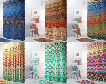 Boho Fabric Shower Curtain | Extra Long, Custom Sizes