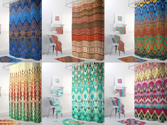 fabric shower curtain long shower curtain boho shower curtain extra long shower curtain custom shower curtain shower stall curtain