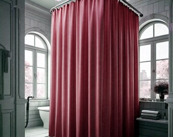 Burgundy Shower Curtain Liner, Extra Long Wide, 72 84 96 108 inches, Custom Size