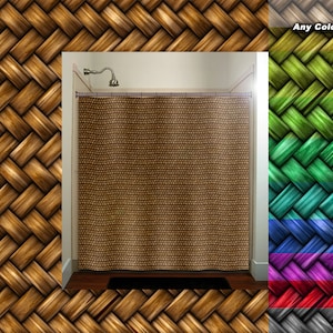 natural basket weave Shower Curtain Extra Long, Fabric Shower Curtains Stall, Custom Wall Tapestry, Window Valance Cafe Panels, Bath Mat