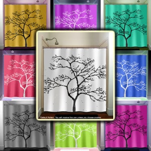 maple tree Shower Curtains Extra Long, Fabric Shower Curtain Stall, Custom Wall Tapestry, Window Valance Cafe Panels, Bath Mat, Towel