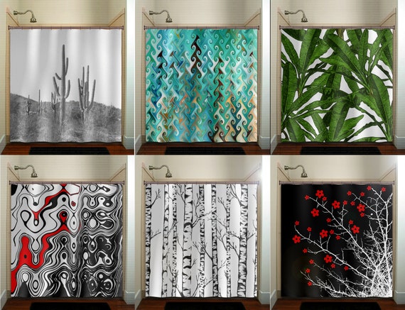 Beautiful Shower Curtain Extra Long Fabric Shower Curtains Etsy