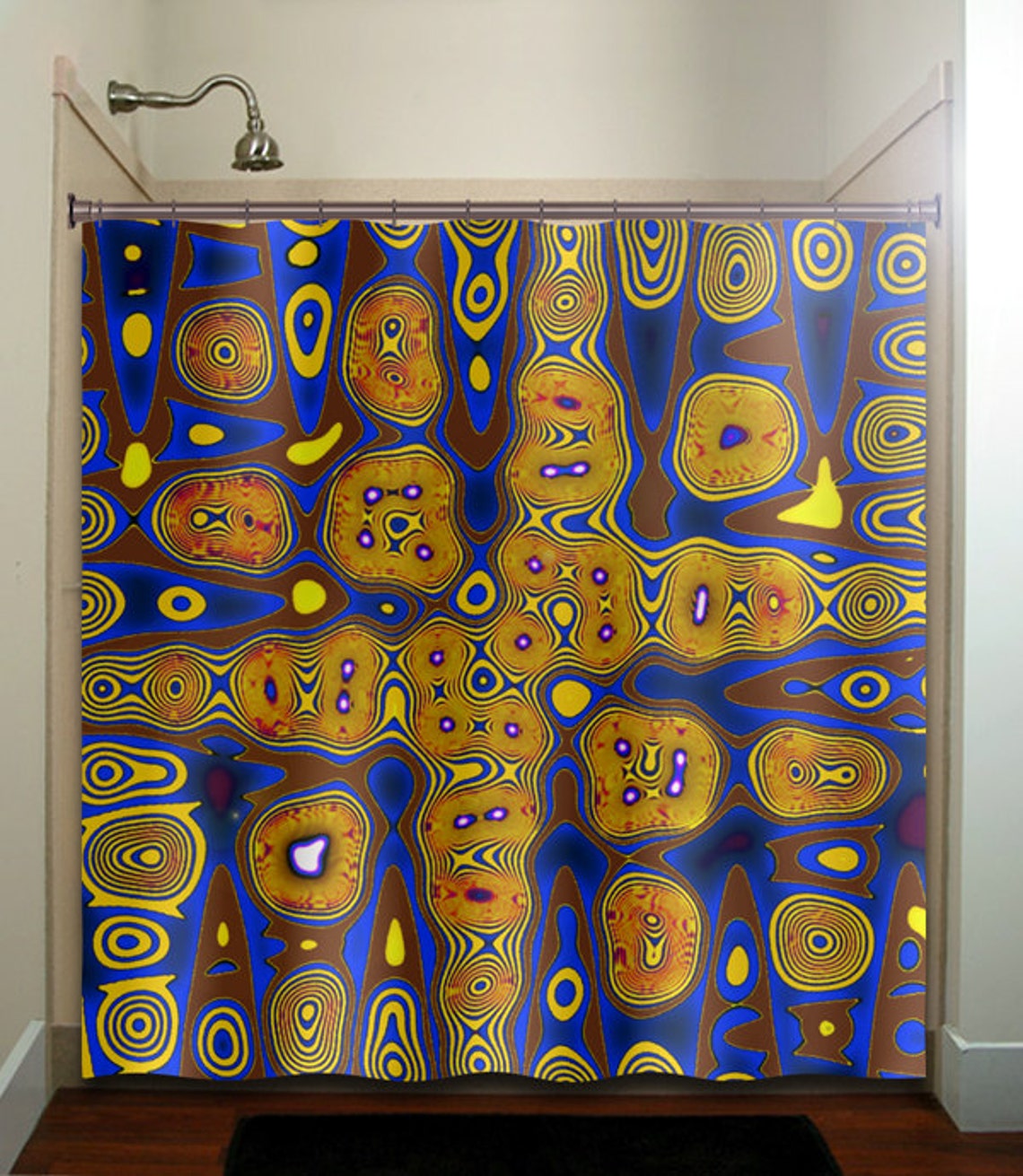 Gold Modern Abstract Art Shower Curtains Extra Long Fabric Etsy