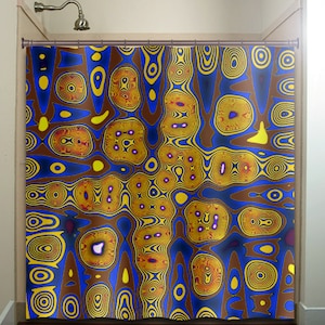 gold modern abstract art Shower Curtains Extra Long, Fabric Shower Curtain Stall, Custom Wall Tapestry, Window Valance Cafe Panels, Bath Mat