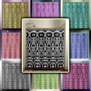 Aztec Inca Mayan native ethnic tribal Shower Curtains Extra Long, Fabric Shower Curtain Stall, Custom Wall Tapestry, Window Valance Cafe