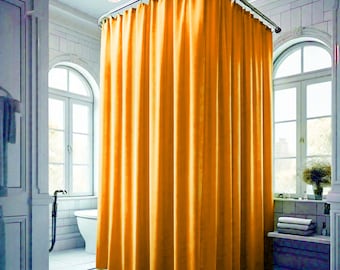 Orange Shower Curtain Liner, Extra Long Wide, 72 84 96 108 inches, Custom Size